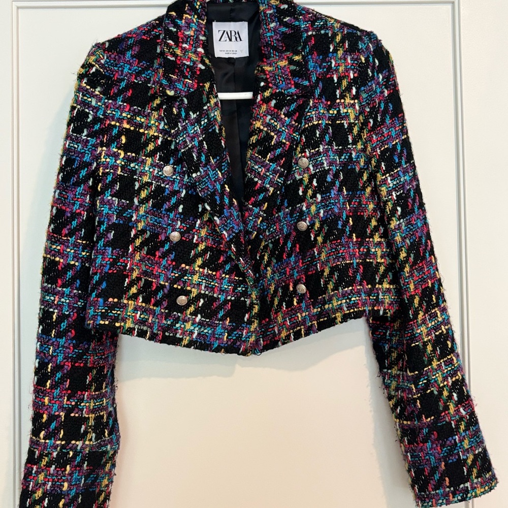 Zara Women's Colorful Tweed Blazer